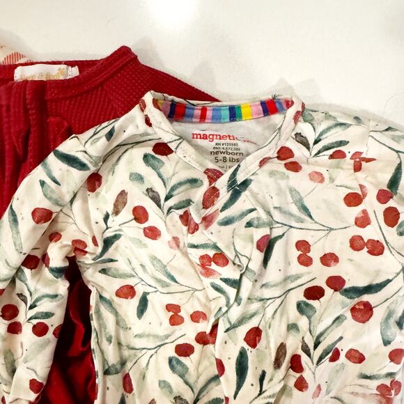 Bundle of (5) Holiday Themed Newborn Footies - Picture 6 of 9